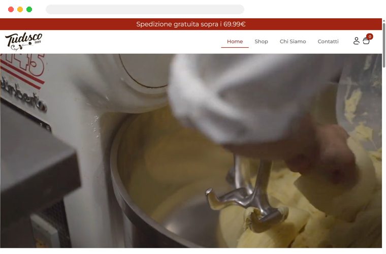 Sito web realizzato da Creativa per Bottega Tudisco
