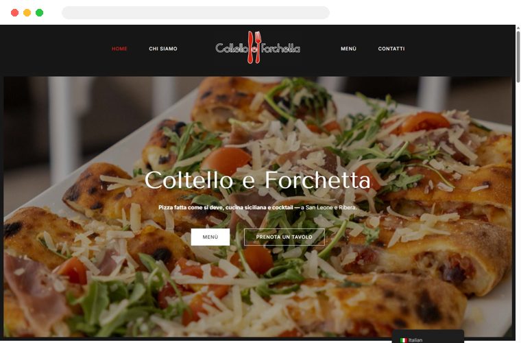 Sito web realizzato da Creativa per Coltello e Forchetta