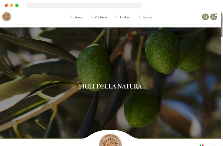 Sito web realizzato da Creativa per Olio Triokala