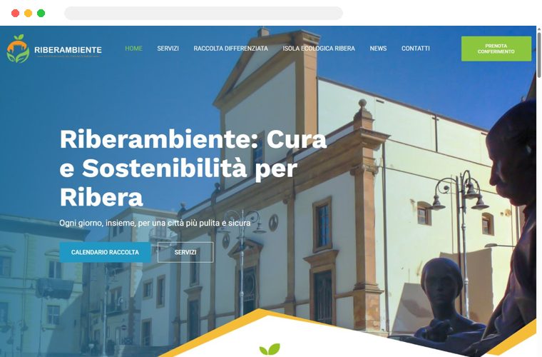 Sito web realizzato da Creativa per Riberambiente