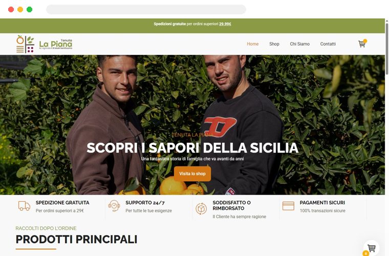 Sito web realizzato da Creativa per Tenuta La Piana