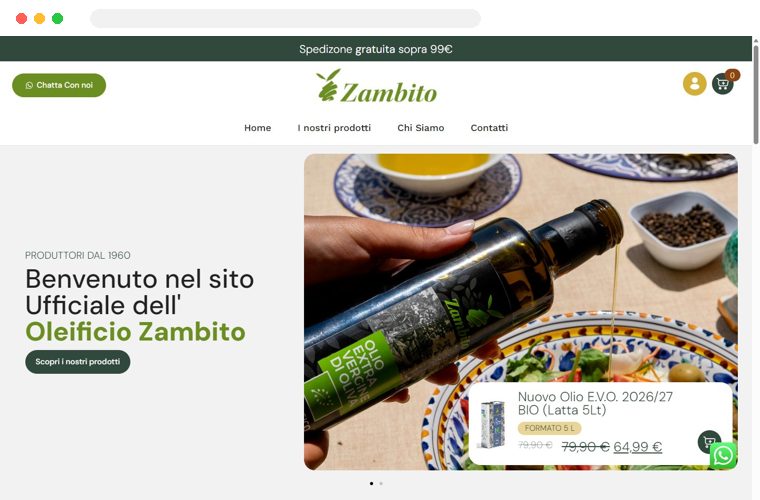 Sito web realizzato da Creativa per Zambito