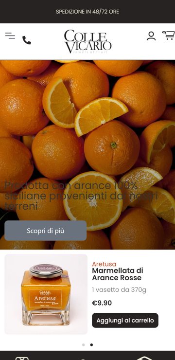 Sito web realizzato da Creativa per Colle Vicario