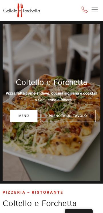 Sito web realizzato da Creativa per Coltello e Forchetta