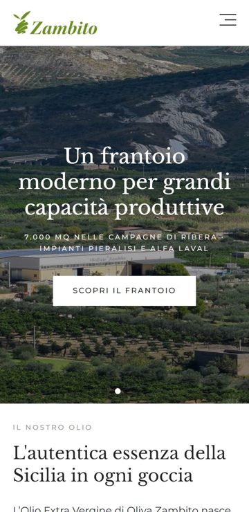 Sito web realizzato da Creativa per Oleificio Zambito