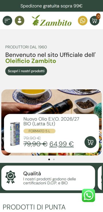 Sito web realizzato da Creativa per Zambito